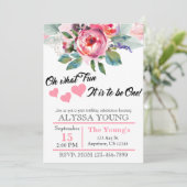 水彩かわいらしフローラ1歳の誕生日 招待状 (スタンド正面)