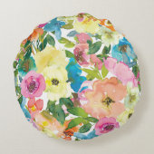 水彩かわいらしフローラ ラウンドクッション (裏面)