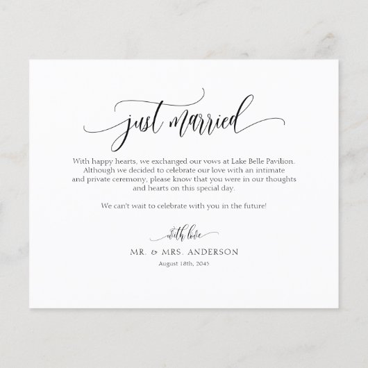 水彩かわいらし春の花たった今結婚しましたカード (裏面)