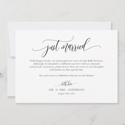 水彩かわいらし春の花たった今結婚しました 案内状 (裏面)