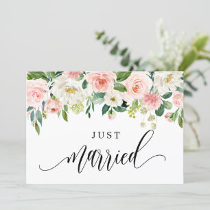 水彩かわいらし春の花たった今結婚しました 案内状