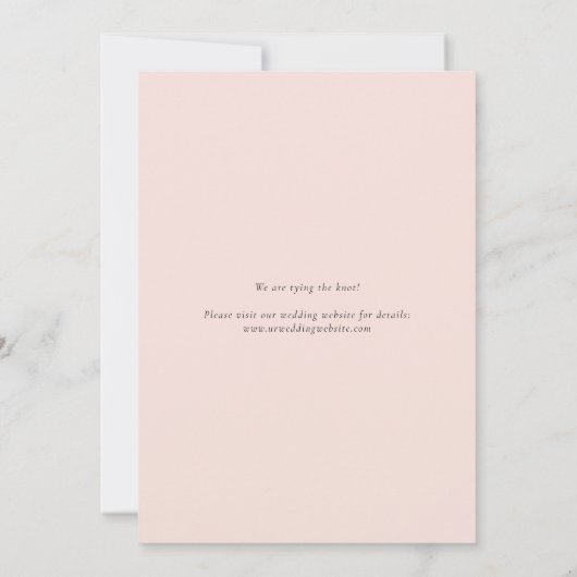 水彩かわいらし赤面ピンクの花と緑 セーブザデート (裏面)