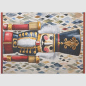 水彩が飾られたクリスマスくるみ割り 薄葉紙 (正面)