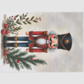 水彩が飾られたクリスマスくるみ割り 薄葉紙 (正面)