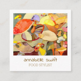 水彩きのこ食品スタイリスト スクエア名刺