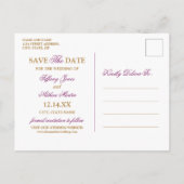 水彩きらめくアメジスト写真を保存 案内ポストカード (裏面)