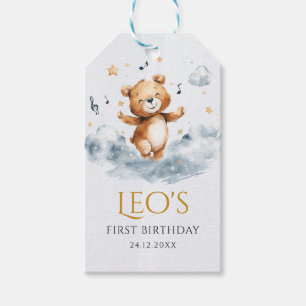 水彩くまのファーストバースデーギフトタグ ギフトタグ
