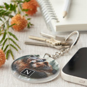 水彩くまの素朴な荒野のウェディング キーホルダー (正面右)