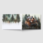 水彩くまの素朴な荒野のウェディング ゲストブック (全面)