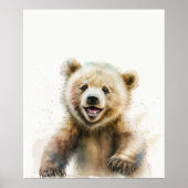 水彩くまの赤ちゃんの保育園　森の動物 ポスター (正面)