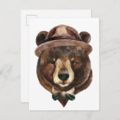 水彩くまファッション ポストカード (正面/裏面)