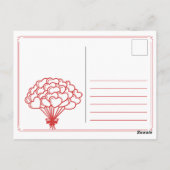 水彩くま写真テンプレート バレンタインデー ポストカード (裏面)