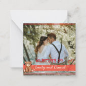 水彩くま写真バレンタインデー フラットノート ノートカード (正面)