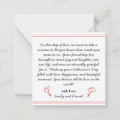 水彩くま写真バレンタインデー フラットノート ノートカード (裏面)