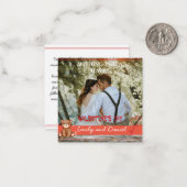 水彩くま写真バレンタインデー フラットノート ノートカード (正面/裏面インサイチュ)