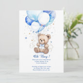 水彩くま 赤ちゃんのシャワー招待状 招待状 (スタンド正面)