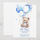 水彩くま 赤ちゃんのシャワー招待状 招待状 (正面/裏面)