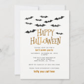 水彩こうもりハローウィンパーティ 招待状 (正面)