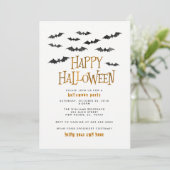 水彩こうもりハローウィンパーティ 招待状 (スタンド正面)
