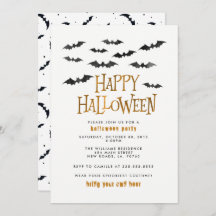 水彩こうもりハローウィンパーティ