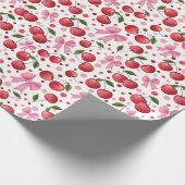 水彩さくらんぼと湾曲形 ラッピングペーパー (角)
