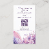 水彩さくらんぼの花 – レジストリ – ハネムーン 名刺 (裏面)