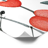 水彩さくらんぼオントップベビーシャワーへようこそ ポスター (角)