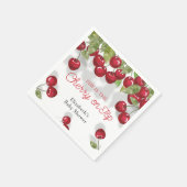 水彩さくらんぼオントップベビーモダンシャワー スタンダードカクテルナプキン (角)