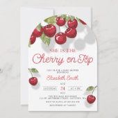 水彩さくらんぼオントップベビー招待状 招待状 (正面)