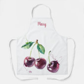 水彩さくらんぼカスタマイズ可能エプロン エプロン (正面)