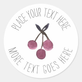 水彩さくらんぼカスタムステッカーまたはラベル ラウンドシール