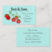 水彩さくらんぼステム名刺 名刺 (正面/裏面)