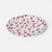 水彩さくらんぼハート ペーパープレート (アングル)