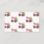 水彩さくらんぼバビーブシャワーおむつラッフル エンクロージャーカード (裏面)