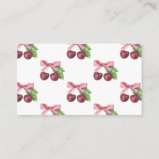 水彩さくらんぼバビーブシャワーおむつラッフル エンクロージャーカード (裏面)