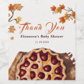 水彩さくらんぼパイ赤ちゃんシャワーありがとう ワインラベル (シングルラベル)