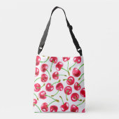 水彩さくらんぼパターン クロスボディバッグ (裏面)