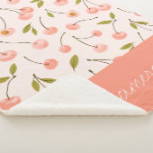 水彩さくらんぼパターン シェルパブランケット (3/4)