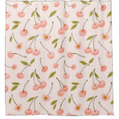 水彩さくらんぼパターン シャワーカーテン (正面)