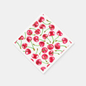 水彩さくらんぼパターン スタンダードカクテルナプキン (角)