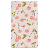 水彩さくらんぼパターン スモールペーパーバッグ (裏面)