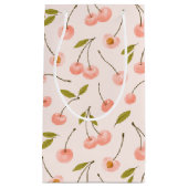 水彩さくらんぼパターン スモールペーパーバッグ (正面)