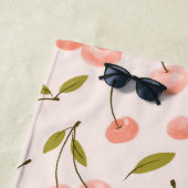 水彩さくらんぼパターン ビーチタオル (インサイチュ)