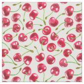 水彩さくらんぼパターン ファブリック (クローズアップ)