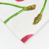 水彩さくらんぼパターン フリースブランケット (角)