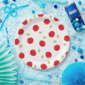 水彩さくらんぼパターン ペーパープレート (パーティー)