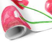 水彩さくらんぼパターン ラッピングペーパー (ロールコーナー)