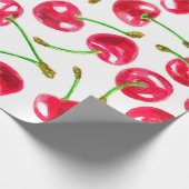 水彩さくらんぼパターン ラッピングペーパー (角)