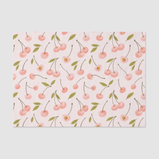 水彩さくらんぼパターン 薄葉紙 (正面)