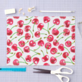 水彩さくらんぼパターン 薄葉紙 (クラフト)